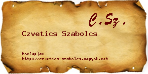 Czvetics Szabolcs névjegykártya