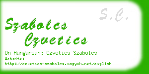 szabolcs czvetics business card